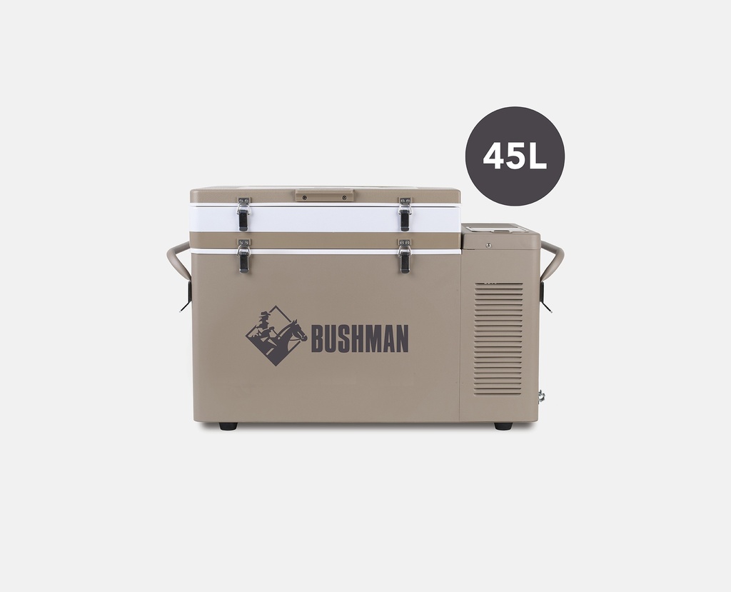 Front view of Bushman Fridge 45L