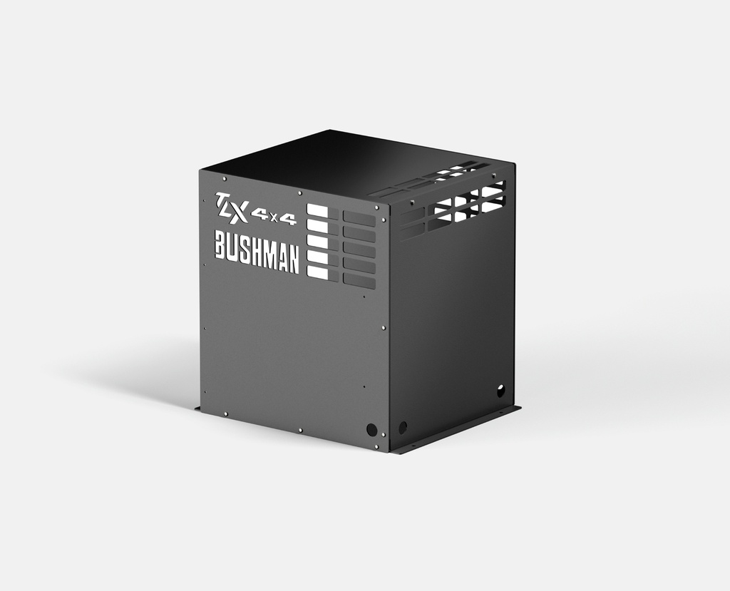 Bushman Fridge Box DC65 in black without fridge - back view