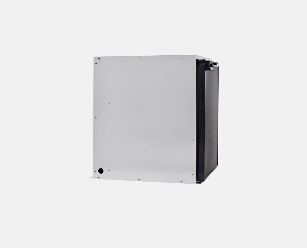 Side view of Bushman DC85-X Fridge Box showing door lock system